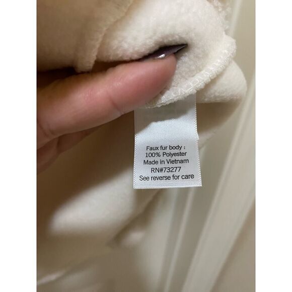 NWT White Sherpa Hoodie Pullover Sweatshirt Sz XL Gorpcore Minimalist Soft Cozy - Picture 10 of 14